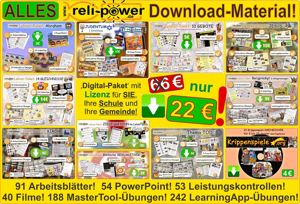Zeitleisten Plane UND ALLES digitale Reli-Power Material und Extras