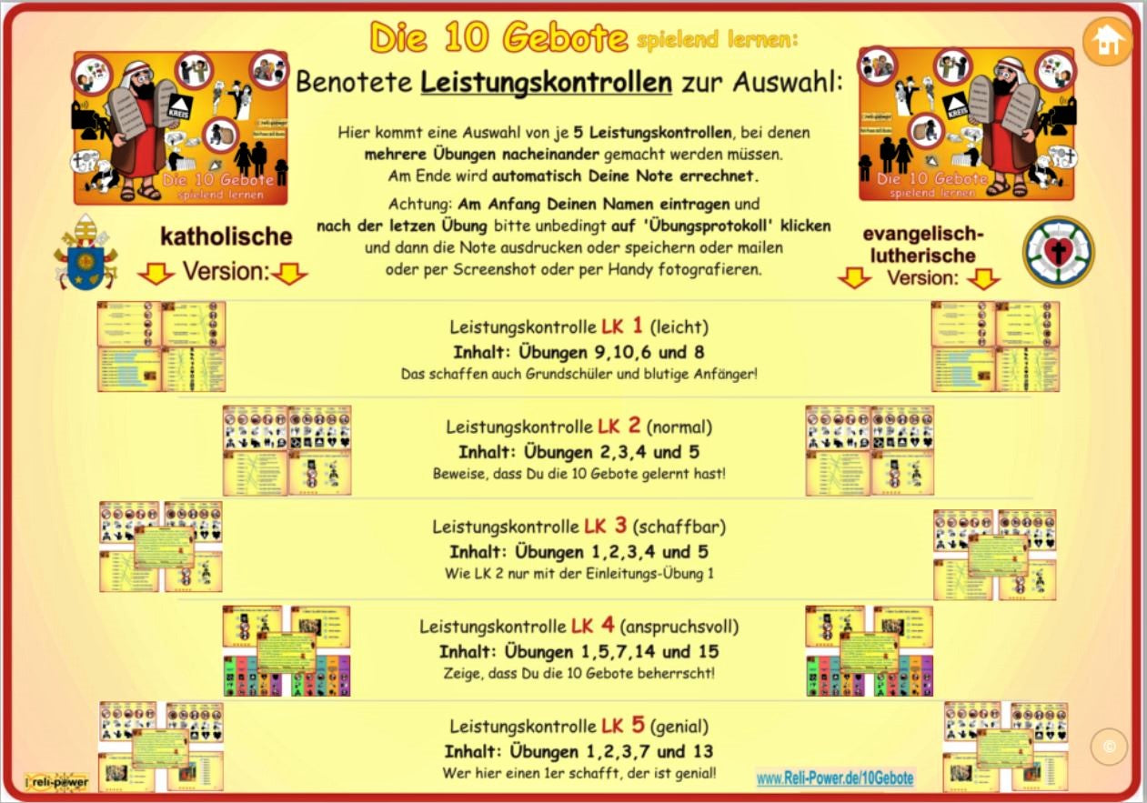 Lehrer-Paket: 10 Gebote